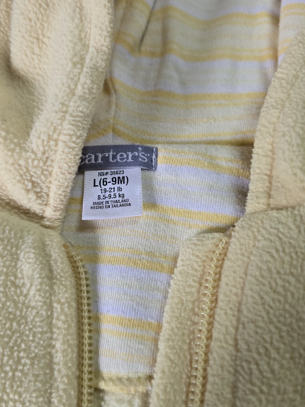 Vintage Carter's Yellow Hooded Baby Jacket with Duck Embroidery 1990s